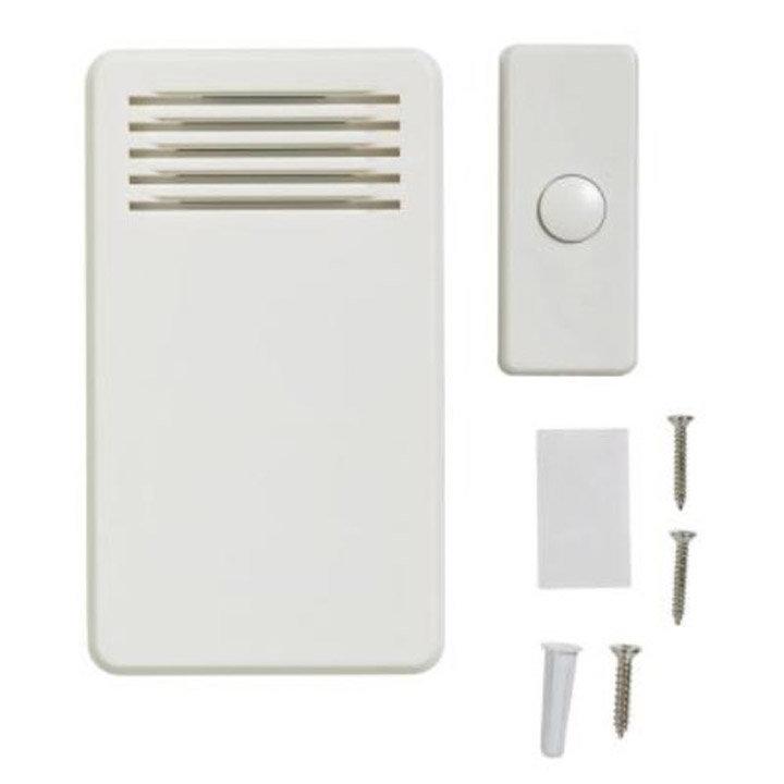 75 dB Wireless Battery Operated Door Bell Kit with 1-Push Button, White, $19.53 Est. Retail Value