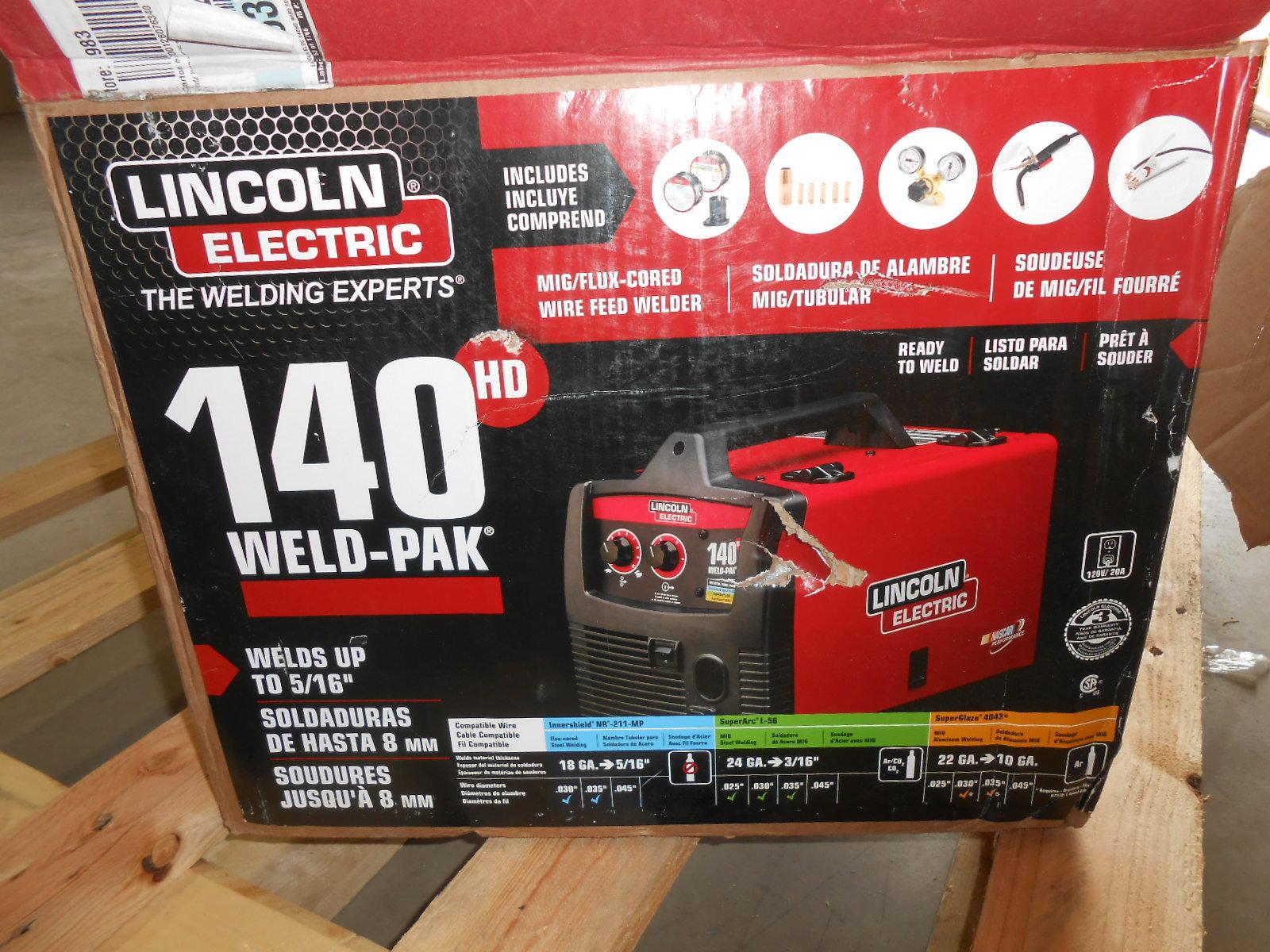 Lincoln Electric 140 Amp Weld Pak 140 HD MIG Wire Feed Welder, $602.6 Est. Retail Value