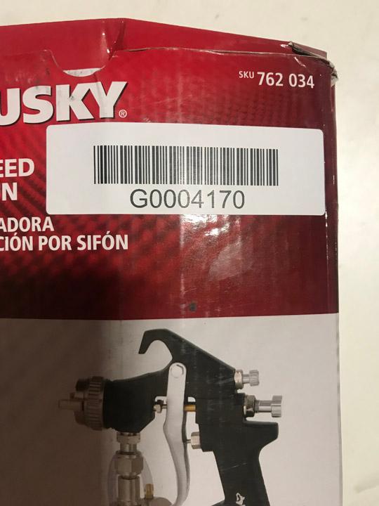 Husky Siphon Feed Spray Gun, $57.48 Est. Retail Value