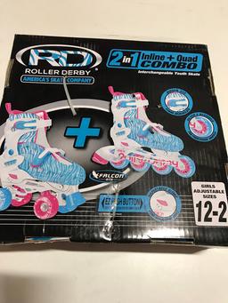 Roller Derby RD 2N1 Inline/Quad Roller Skates Combo, Girl. $45.97 ERV