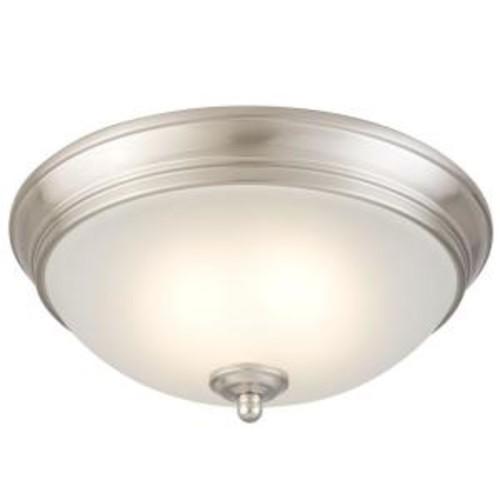 Commercial Electric 11 in. 60-Watt Equivalent Brushed Nickel Integrated LED Flushmount $45.95 ERV