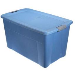 Sterilite Latching 35-gal. Storage Tote in Lapis Blue. $22.98 Est. MSRP