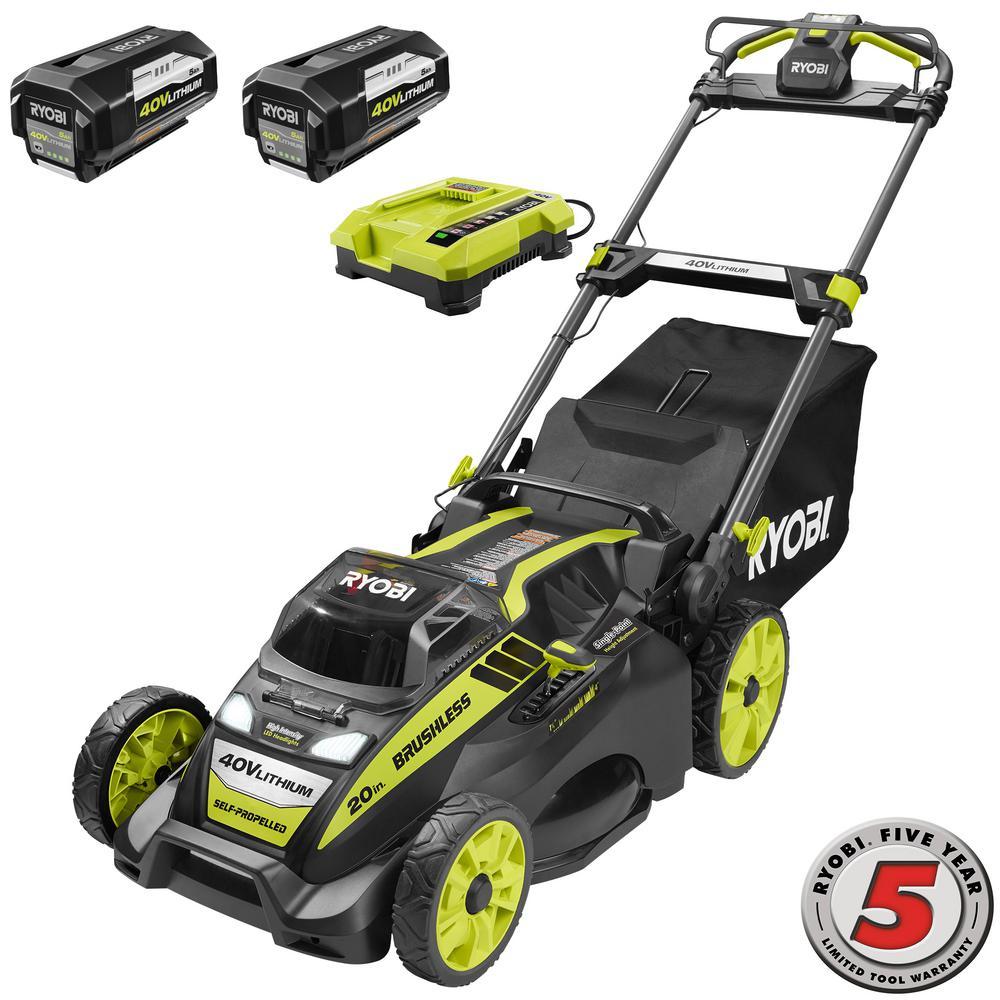 Ryobi 20" 40-Volt Brushless Lithium-Ion Cordless Self-Propelled Walk Behind Mower   $618.70 ERV