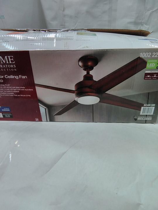 Home Decorators Collection Mercer 52 in. LED Indoor Distressed Koa Ceiling Fan. $182.85 ERV