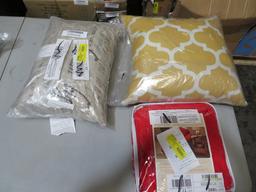 BHG Sentiments Oblong Pillow; Mainstays Fretwork Pillow; Jersey Stretch Slipcover. $66 MSRP