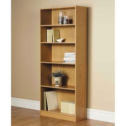 Orion 72" 5-Shelf Wide Bookcase, Oak. $56 MSRP