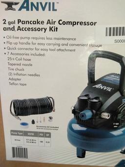 ANVIL 2G Pancake Air Compressor with 7-Pieces Accessories Kit. $68 MSRP