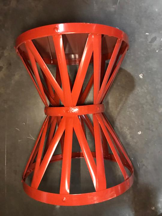 Hampton Bay 18.9 in. Round Metal Garden Stool in Chili. $40 MSRP