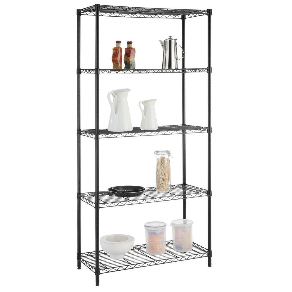 HDX 5-Tier Black Wire Shelving Unit. $69 MSRP