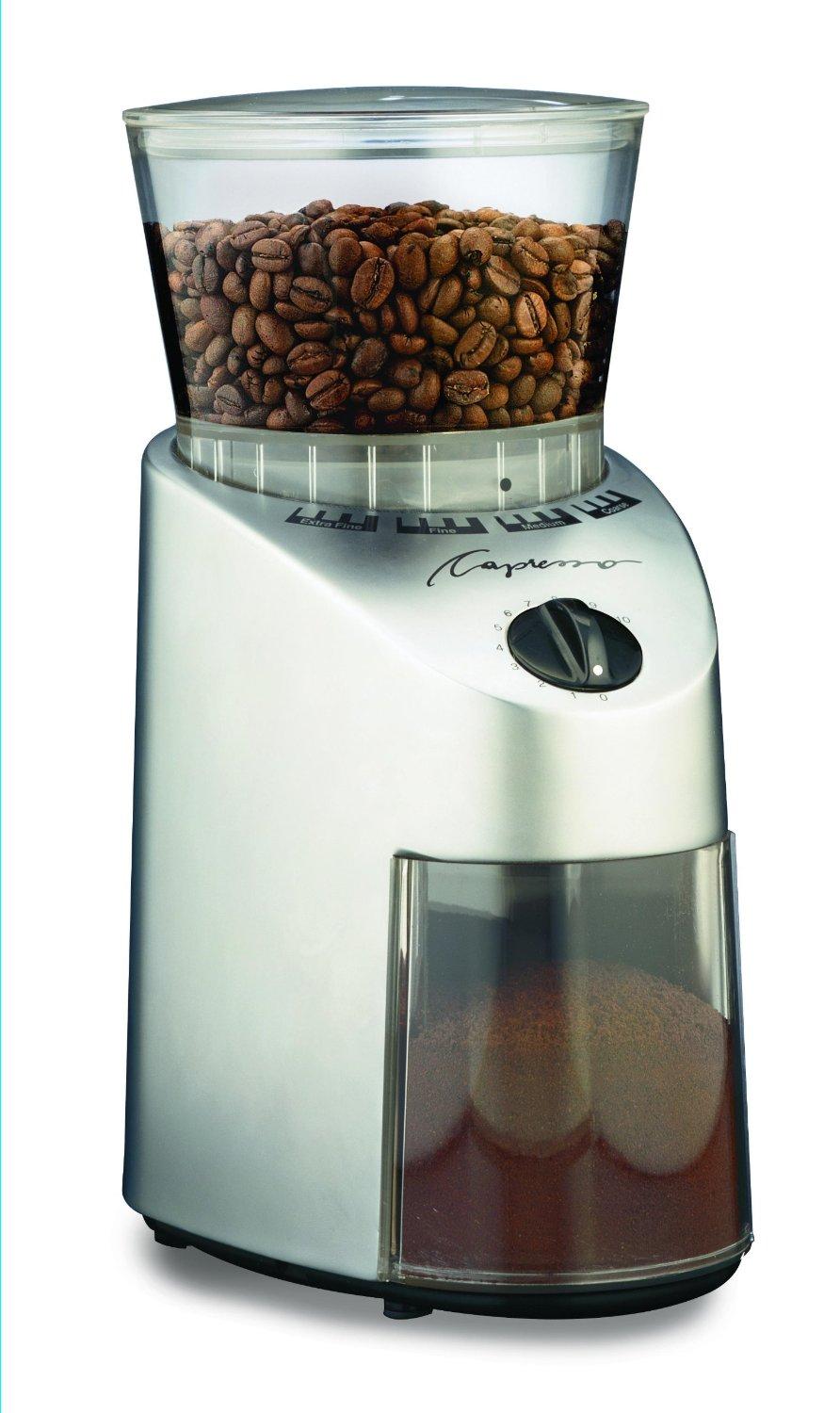 Capresso 560.04 Infinity Conical Burr Grinder, Brushed Silver. $78 MSRP