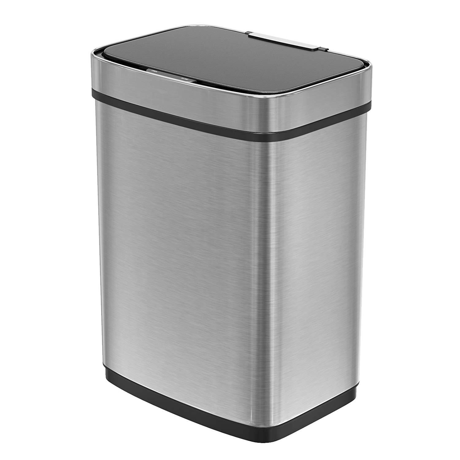 1home 55L Stainless Steel Automatic Sensor Touchless Kitchen Waste Dust Bin Silver. $52 MSRP