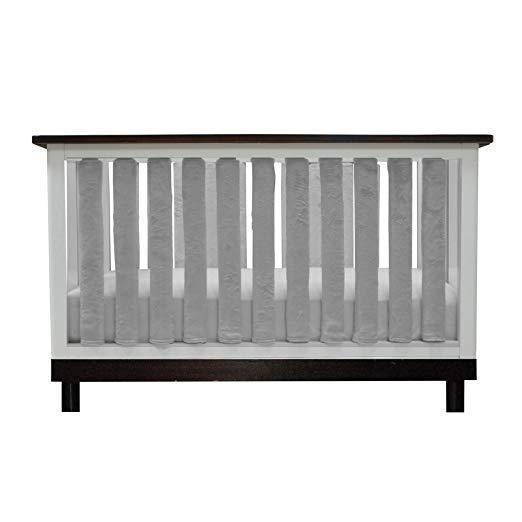 PURE SAFETY Vertical Crib Liners 24 Pack in Luxurious Grey Minky,$99 MSRP