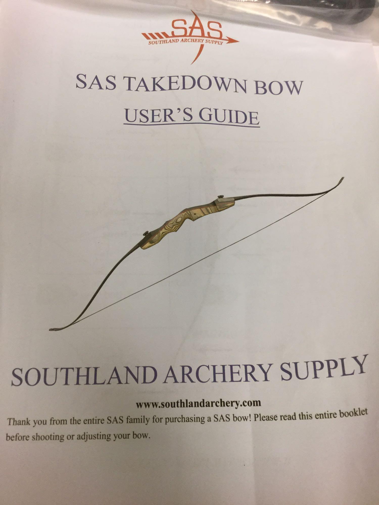 SAS Voyager, Takedown Hunting Bow Recurve,$299 MSRP