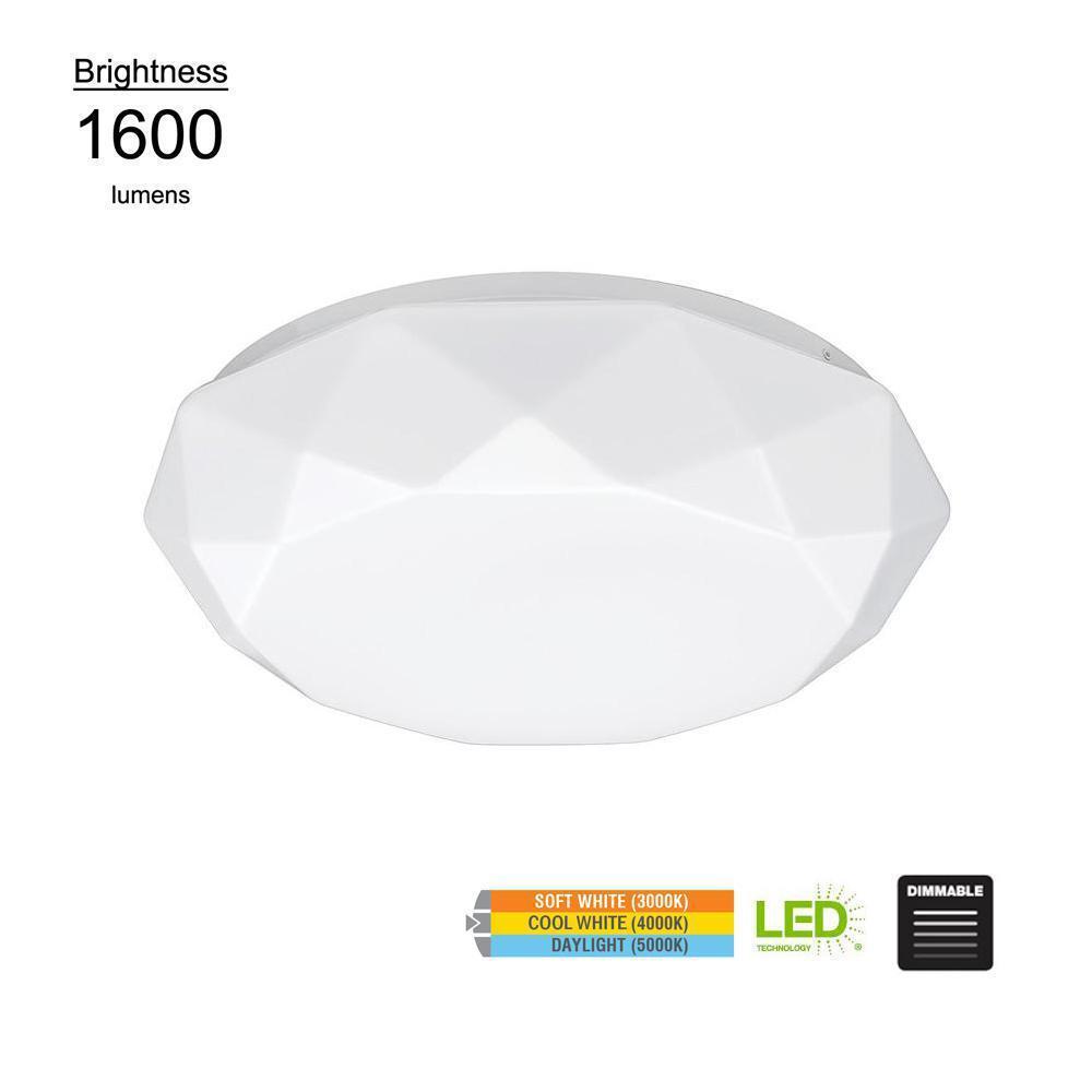Hampton Bay Diamond Style 16 in.100-Watt Equivalent White Integrated LED, $45 MSRP