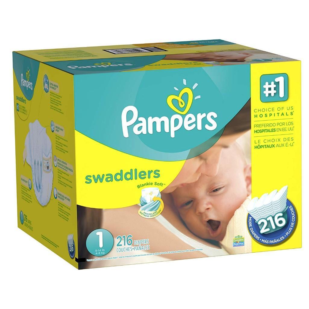 Pampers Swaddlers Diapers Newborn Size 1 (8-14 lb) 216 Count,$54 MSRP
