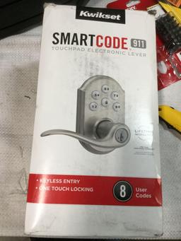 Kwikset SmartCode Satin Nickel Electronic Tustin Door Lever, $119 MSRP