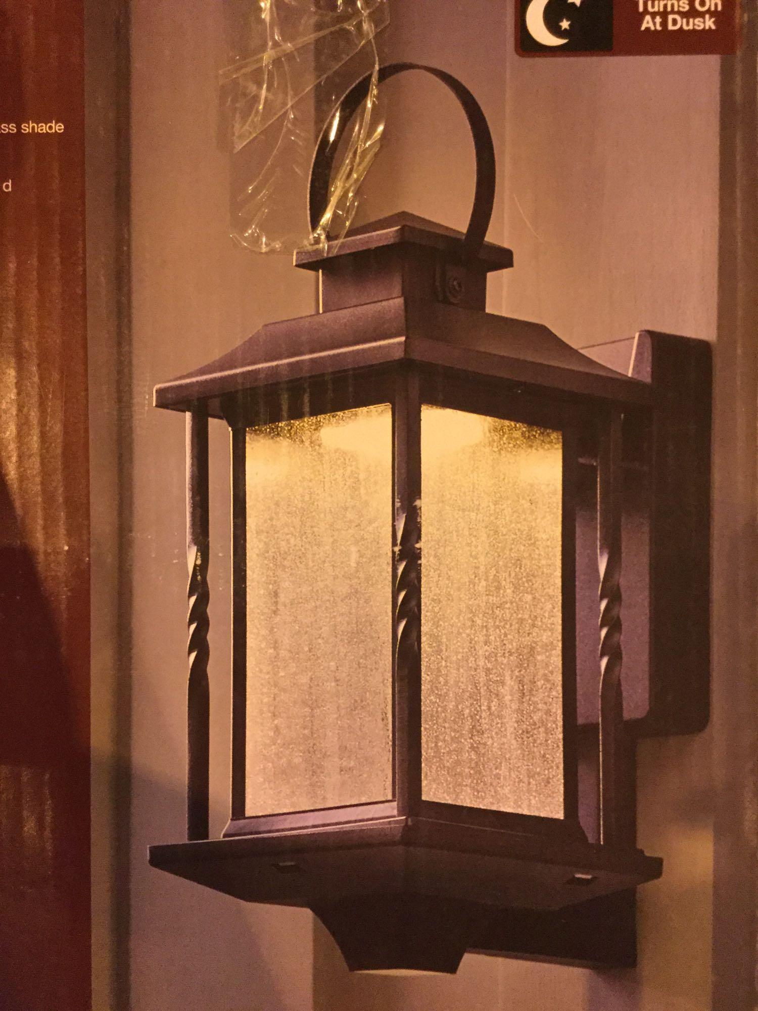 Home Decorators Collection Portable Black Outdoor Integrated LED Wall Mount Lantern, $100 MSRP