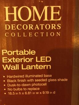 Home Decorators Collection Portable Black Outdoor Integrated LED Wall Mount Lantern, $100 MSRP