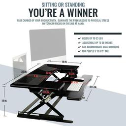 HeroDesk New! Height Adjustable Standing Desk - $199.99 MSRP