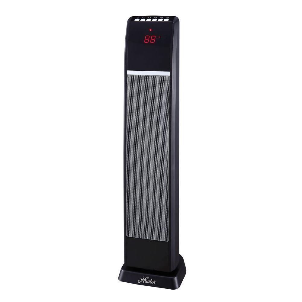 Hunter 30 in. 1500-Watt Digital Ceramic Tower Heater with Remote Control - $69.97 MSRP