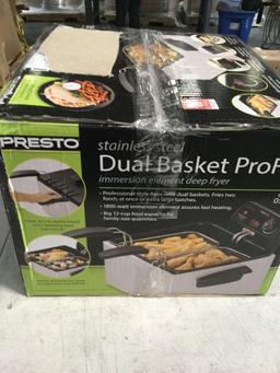 Presto 05466 Stainless Steel Dual Basket ProFry Immersion Element Deep Fryer $65.61 MSRP