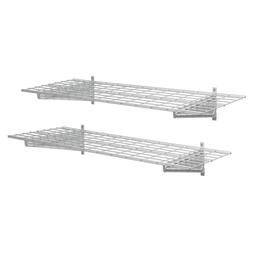 Muscle Rack 48 in. W White Wire 2-Shelf Garage Wall Storage System - $42.00 MSRP