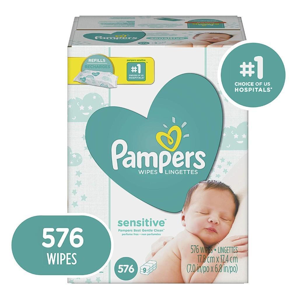Pampers Sensitive Water Baby Diaper Wipes, Hypoallergenic and Unscented 576 Count $13.99 MSRP