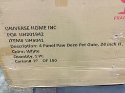 unipaws Dog Gate with Paw Deco Design 20"Wx24"H,4 panels (UH5041) - $79.99 MSRP