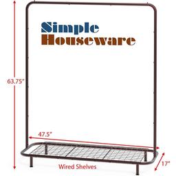 Simple Houseware Industrial Pipe Clothing Garment Rack w/ Bottom Shelves, Bronze - $35.87 MSRP