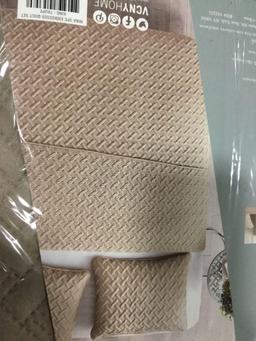 VCNY Home Luxurious Geometric Pattern Quilt Set, Taupe (King) - $44.82 MSRP