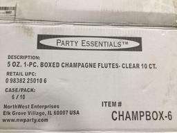 Party Essentials CHAMPBOX-6 Party Supplies Tableware, 10-Count, Clear - $9.49 MSRP