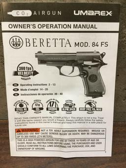 Umarex Beretta MOD.84FS Compact Blowback CO2 Powered .177 Caliber Steel BB Gun Air Pistol $89.99MSRP