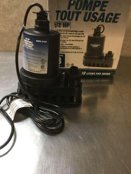 Superior Pump 91570 1/2 HP Thermoplastic Submersible Utility Pump with 10-Foot Cord - $79.79 MSRP