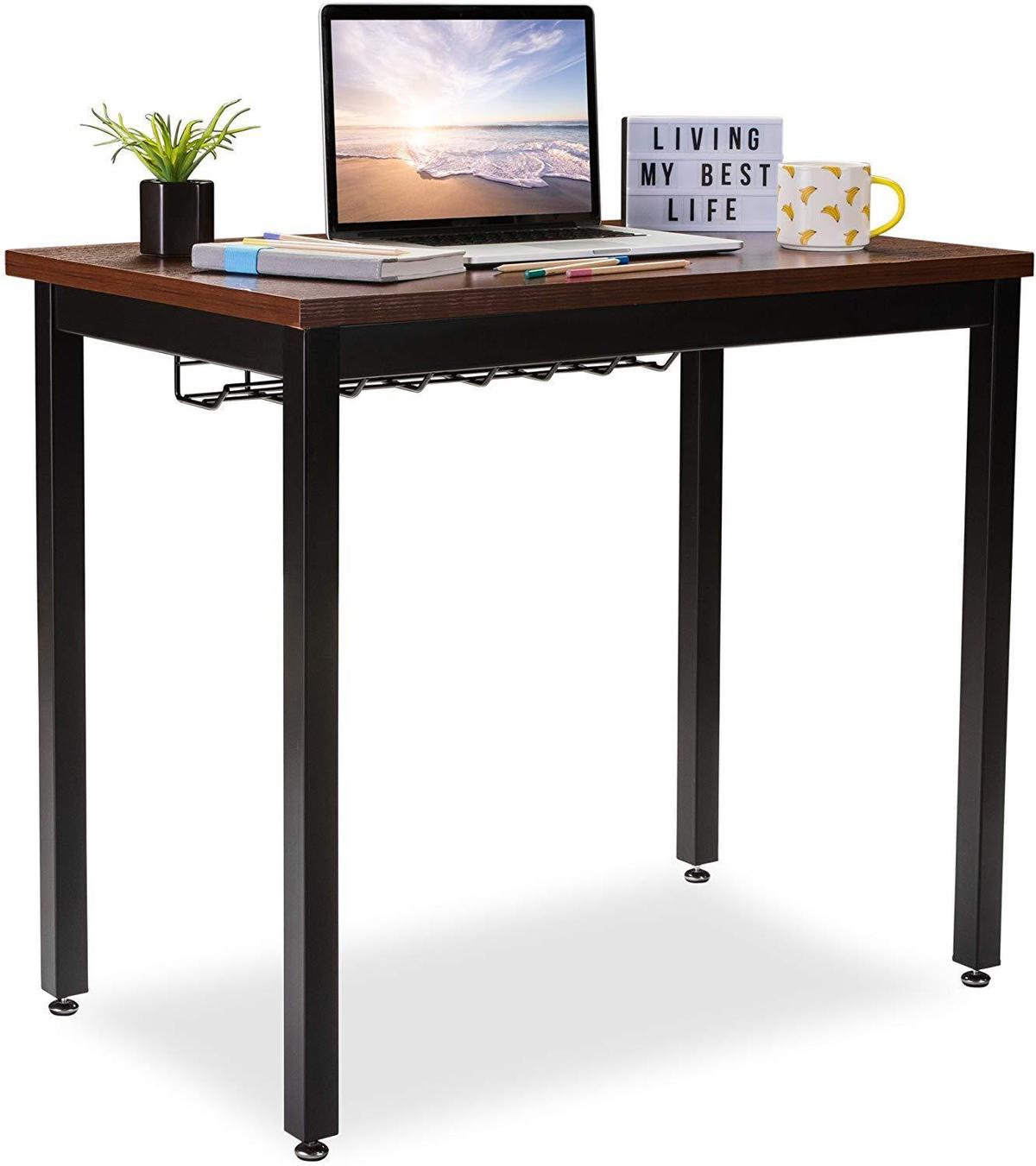 The Office Oasis Small Computer Desk for Home Office - 36" Length Table w/Cable Organizer