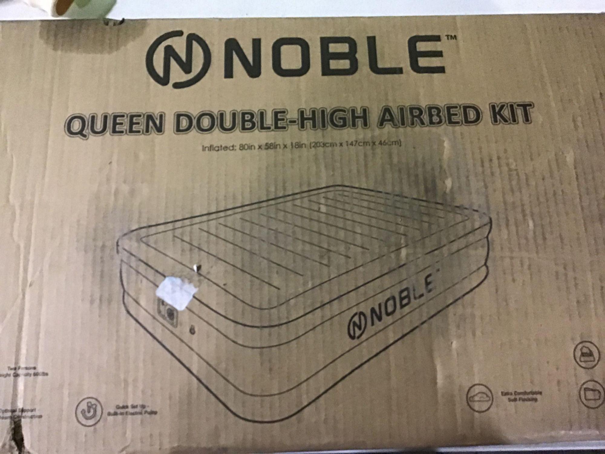 Noble Queen Size Luxury Upgraded Double HIGH Raised Air Mattress, Inflatable Airbed MSRP-$69.95