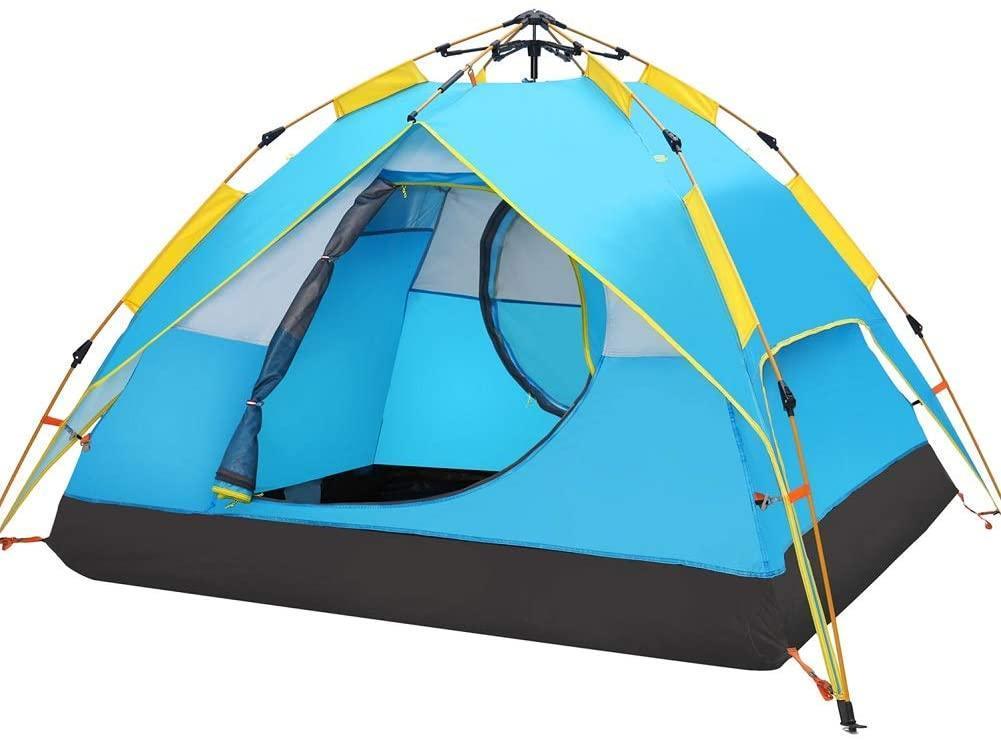 Hewolf Automatic Camping Pop-up Tent for 3-4 person Updated Version Hydraulic Tent Double Layer