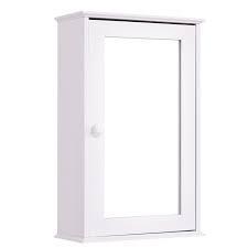 Costway Bathroom Wall Cabinet with Single Mirror Door HW58776