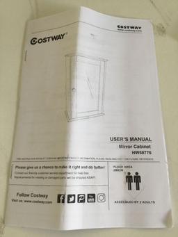 Costway Bathroom Wall Cabinet with Single Mirror Door HW58776