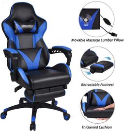 Elecwish Massage Computer Gaming Reclining Ergonomic Racing Office Chair (US-OC020-BL) $170.90 MSRP