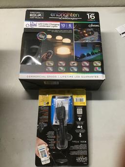 Enbrighten Seasons LED Landscape Mini Puck Lights(10 Ft./6 LED,Remote w/WiFi Smart Plug) $99.99 MSRP