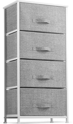 Seseno Dresser with 4 Drawers - Tall Storage Tower, White - $59.99 MSRP