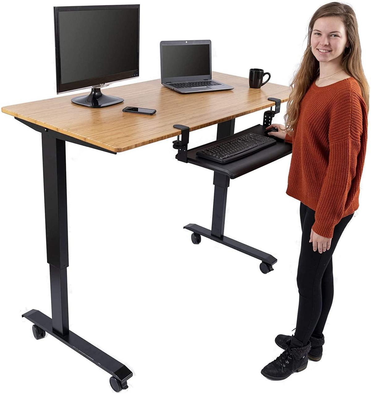 Stand Up Desk Store Large Clamp-On Retractable Adjustable Keyboard Tray - $94.97 MSRP