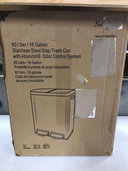 iTouchless 16 Gallon Dual Step Trash Can and Recycle, Stainless Steel Lid and Bin Body $162.31 MSRP