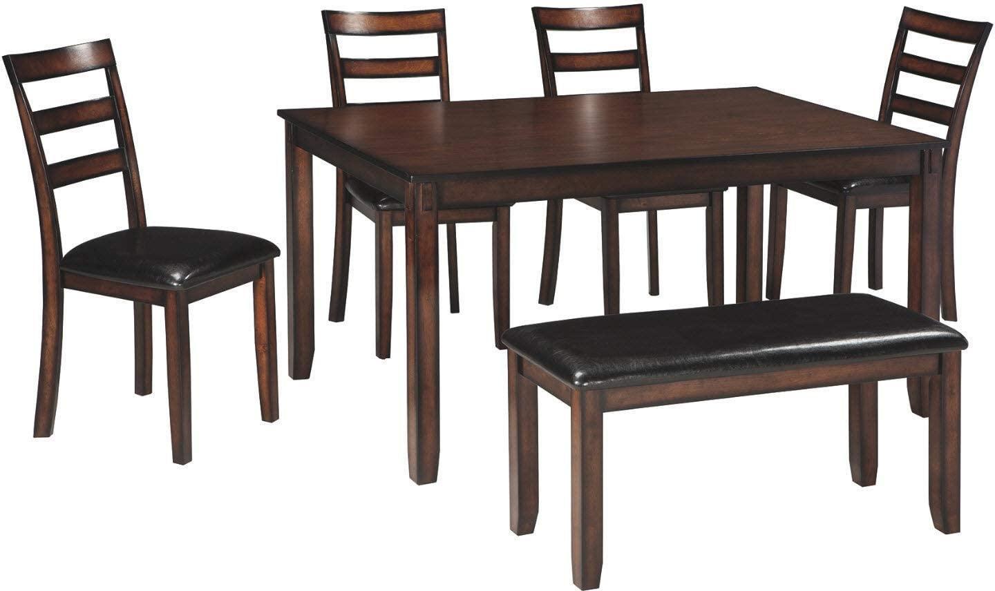 Signature Design by Ashley Coviar Dining Room Table and Chairs with Bench (Set of 6) - $518.85 MSRP