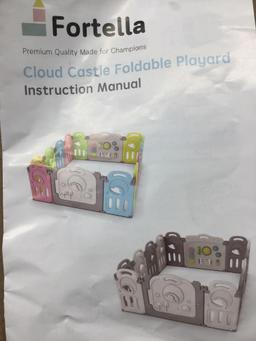 Fortella Cloud Castle Foldable Playpen, Baby Safety Play Yard (14 Panel) Gray and White $179.99 MSRP