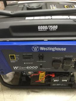 Westinghouse WGen6000 Portable Generator 6000 Rated and 7500 Peak Watts - $521.60 MSRP