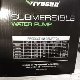 VIVOHOME Electric 100W 1600GPH Submersible WaterPump for Koi Pond PoolWaterfall Fountains $79.99MSRP