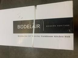 Bodelair Modern Heritage Mendocino 33 Inch Firecaly Farmhouse Kitchen Sink (White)