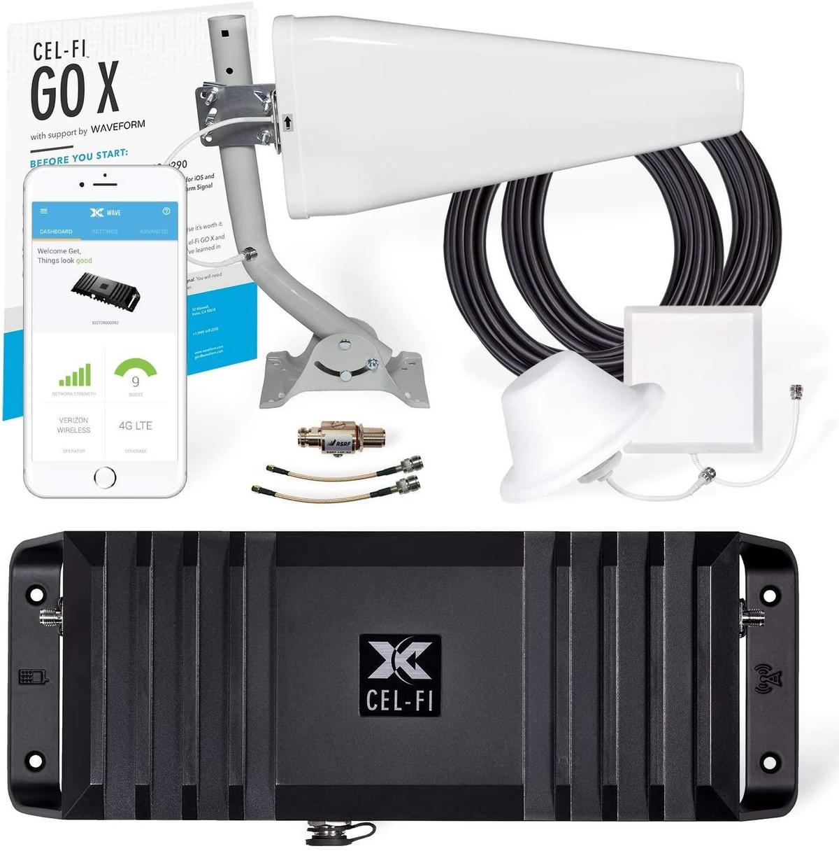 Cel-Fi GO X | The Only 100 dB Single-Carrier Cell Phone Signal Booster w/1 Antenna Kit $999.99 MSRP