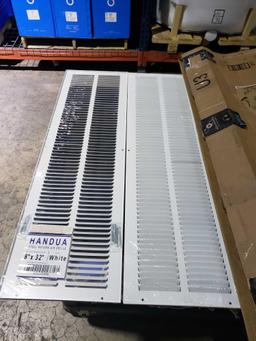 Handua 8" X 32" Steel Return Air Grille | HVAC Vent Cover Grill for Sidewall and Ceiling